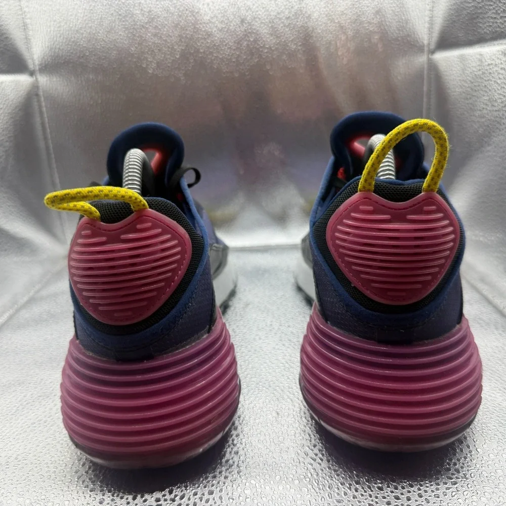 Size 8 Nike Air Max 2090 Blue Void‎ Active Fuchsia Mens Lace-Up Athletic Sneaker